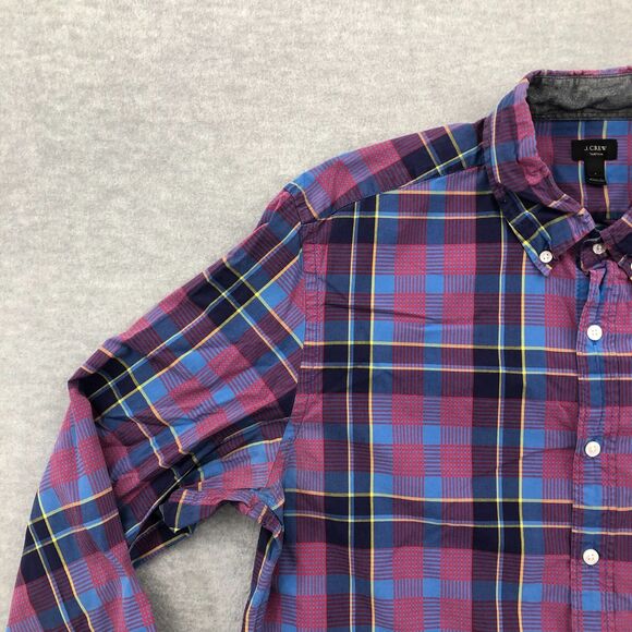 J. Crew Button Down Shirt Mens Large Tartan Plaid Long Sleeve Cotton - Picture 2 of 16